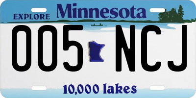 MN license plate 005NCJ