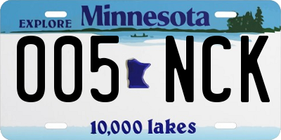 MN license plate 005NCK
