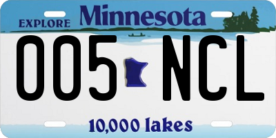 MN license plate 005NCL