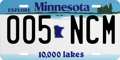MN license plate 005NCM