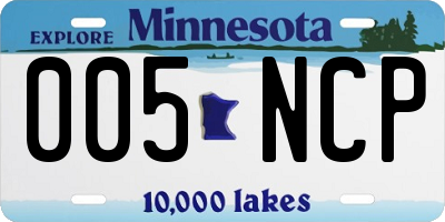 MN license plate 005NCP