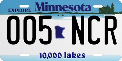 MN license plate 005NCR