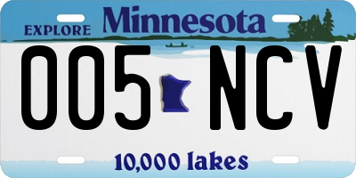 MN license plate 005NCV