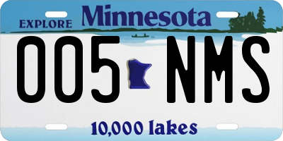 MN license plate 005NMS
