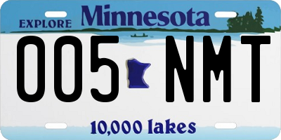 MN license plate 005NMT