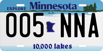 MN license plate 005NNA
