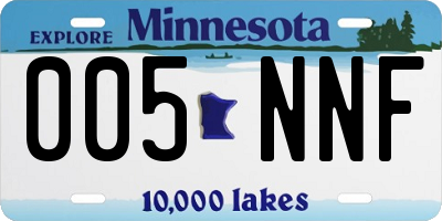 MN license plate 005NNF