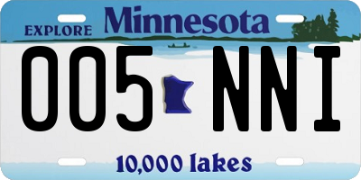 MN license plate 005NNI