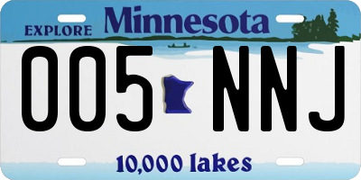 MN license plate 005NNJ