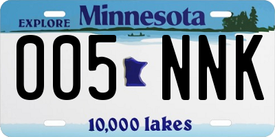 MN license plate 005NNK