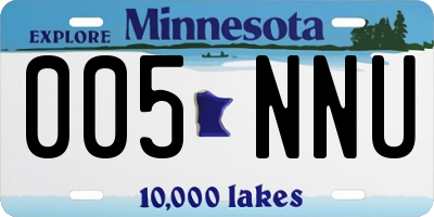 MN license plate 005NNU