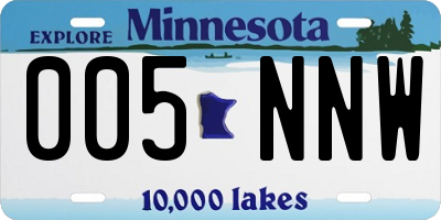 MN license plate 005NNW