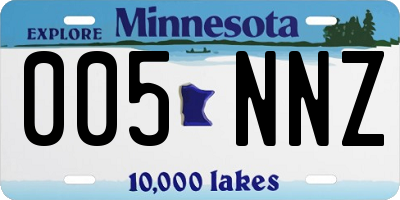 MN license plate 005NNZ