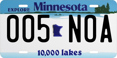 MN license plate 005NOA