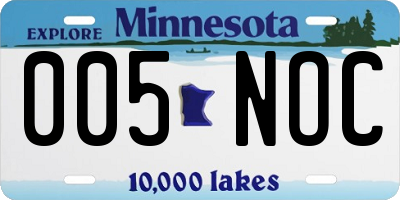 MN license plate 005NOC