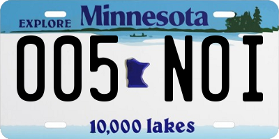 MN license plate 005NOI
