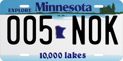MN license plate 005NOK