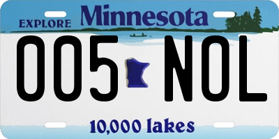 MN license plate 005NOL