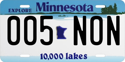 MN license plate 005NON