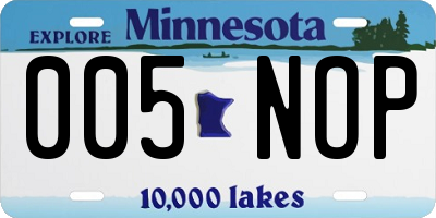 MN license plate 005NOP