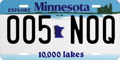 MN license plate 005NOQ