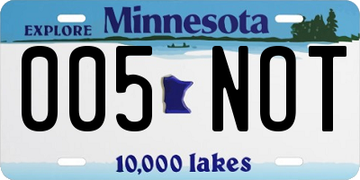 MN license plate 005NOT