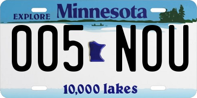 MN license plate 005NOU