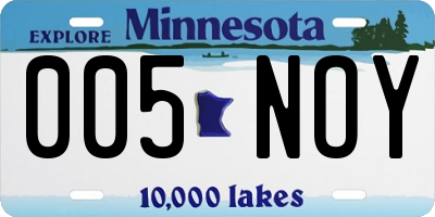MN license plate 005NOY