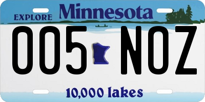 MN license plate 005NOZ