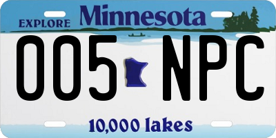 MN license plate 005NPC