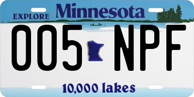 MN license plate 005NPF