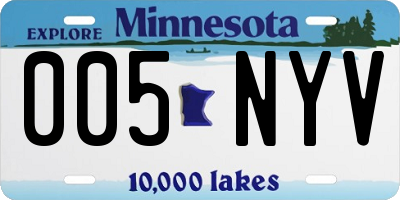 MN license plate 005NYV