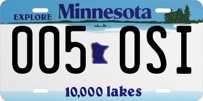 MN license plate 005OSI