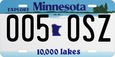 MN license plate 005OSZ
