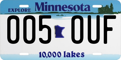 MN license plate 005OUF