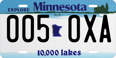 MN license plate 005OXA