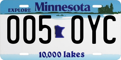 MN license plate 005OYC