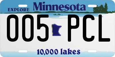 MN license plate 005PCL