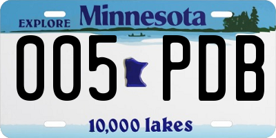 MN license plate 005PDB
