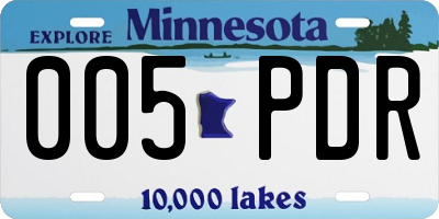 MN license plate 005PDR