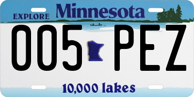 MN license plate 005PEZ