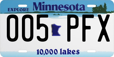MN license plate 005PFX