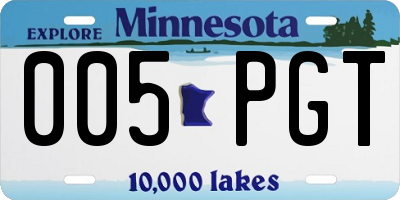 MN license plate 005PGT