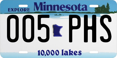 MN license plate 005PHS