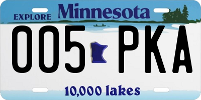 MN license plate 005PKA