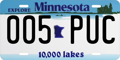 MN license plate 005PUC