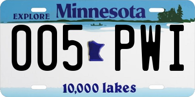 MN license plate 005PWI