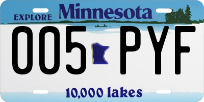 MN license plate 005PYF