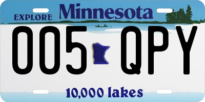 MN license plate 005QPY