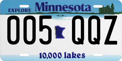 MN license plate 005QQZ